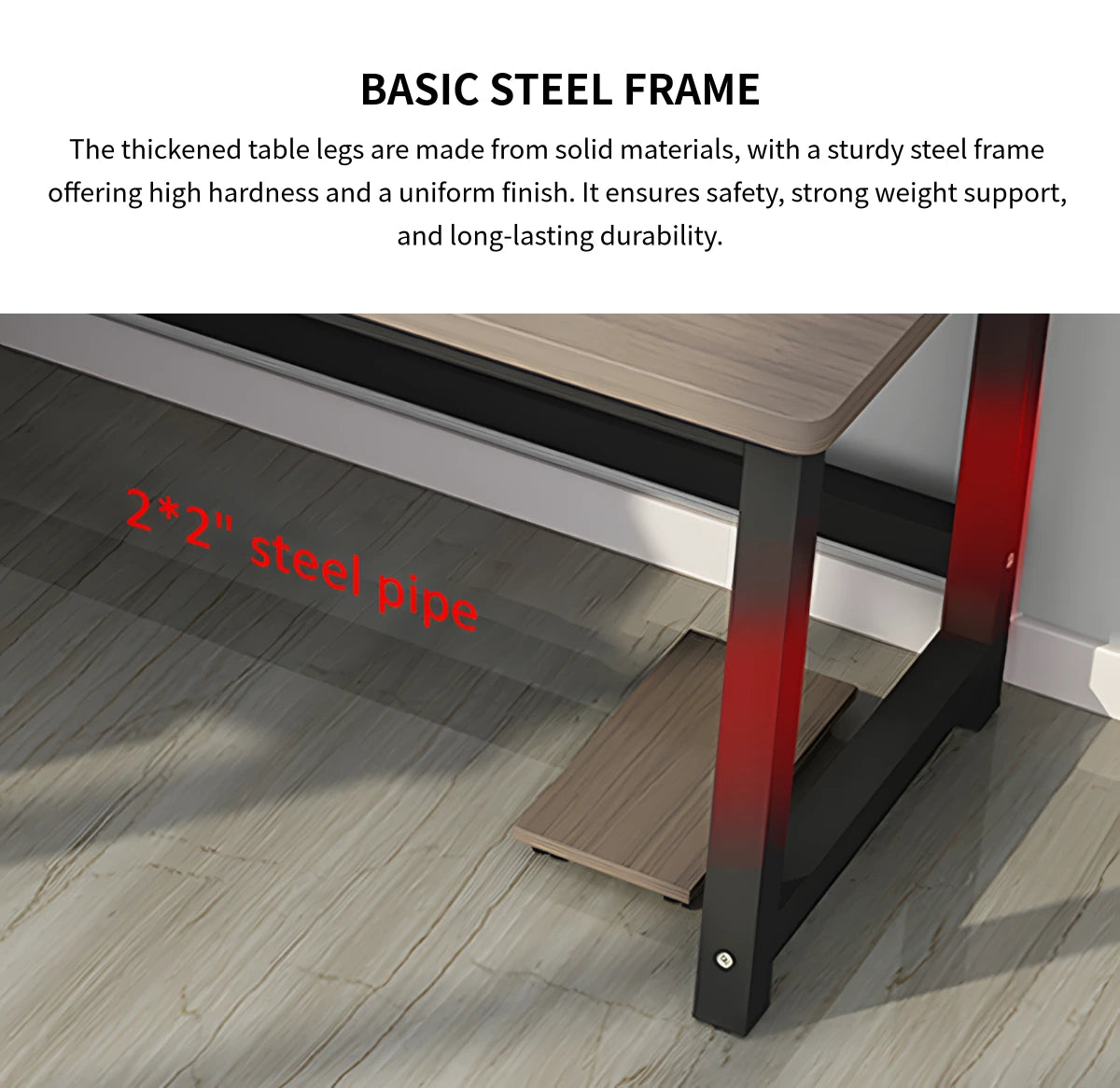 L-Shaped Office Desk 47-71 in Wide with Cable Management for Home Offi — Detail image 6