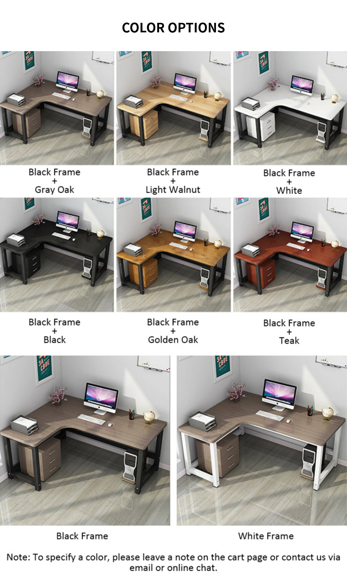 L-Shaped Office Desk 47-71 in Wide with Cable Management for Home Offi — Detail image 9