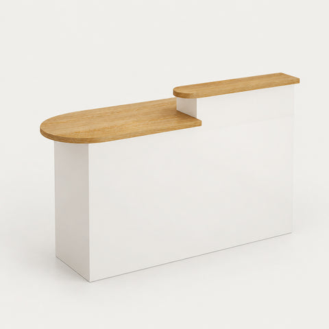 Curved Reception Desk 31-94 in Wide with Cable Management, Lockable & File Drawers