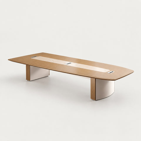 Rectangular Conference Table with Cable Management & Solid Wood