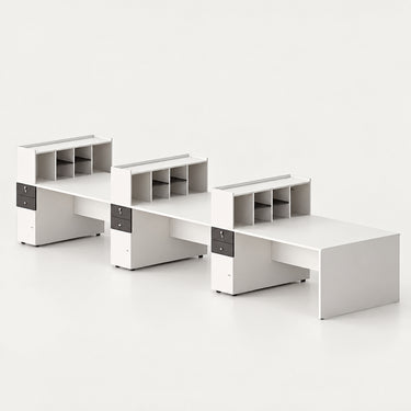 Round Office Desk with Cable Management, Lockable & File Drawers for Home Office