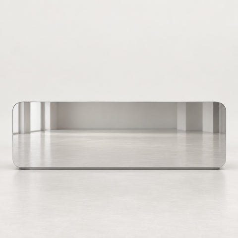 Salon Reception Desk 39-71 in Wide with Keyboard Tray, Stainless Steel & Lockable