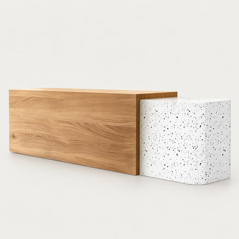 Modern Stylish Dual-tone Reception Desk with Ample Storage for Offices & Retail Spaces JDT-2357