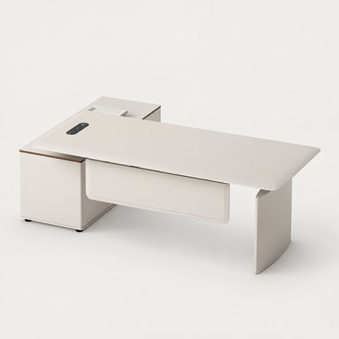 Executive Desk 71-94 in Wide with Wireless Charging, Cable Management & Side Storage