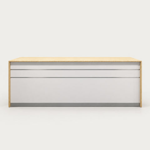 Modern Reception Desk 39-157 in Wide with Solid Wood for Office Lobby