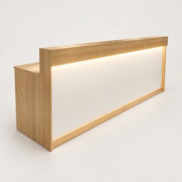 Rectangular Reception Desk with Dual-Tone, Keyboard Tray & File Drawers for Hotel Lobby