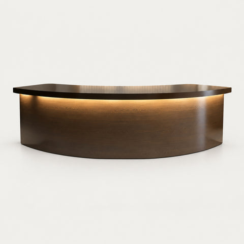 Curved Reception Desk 59-181 in Wide with Solid Wood for Office Lobby