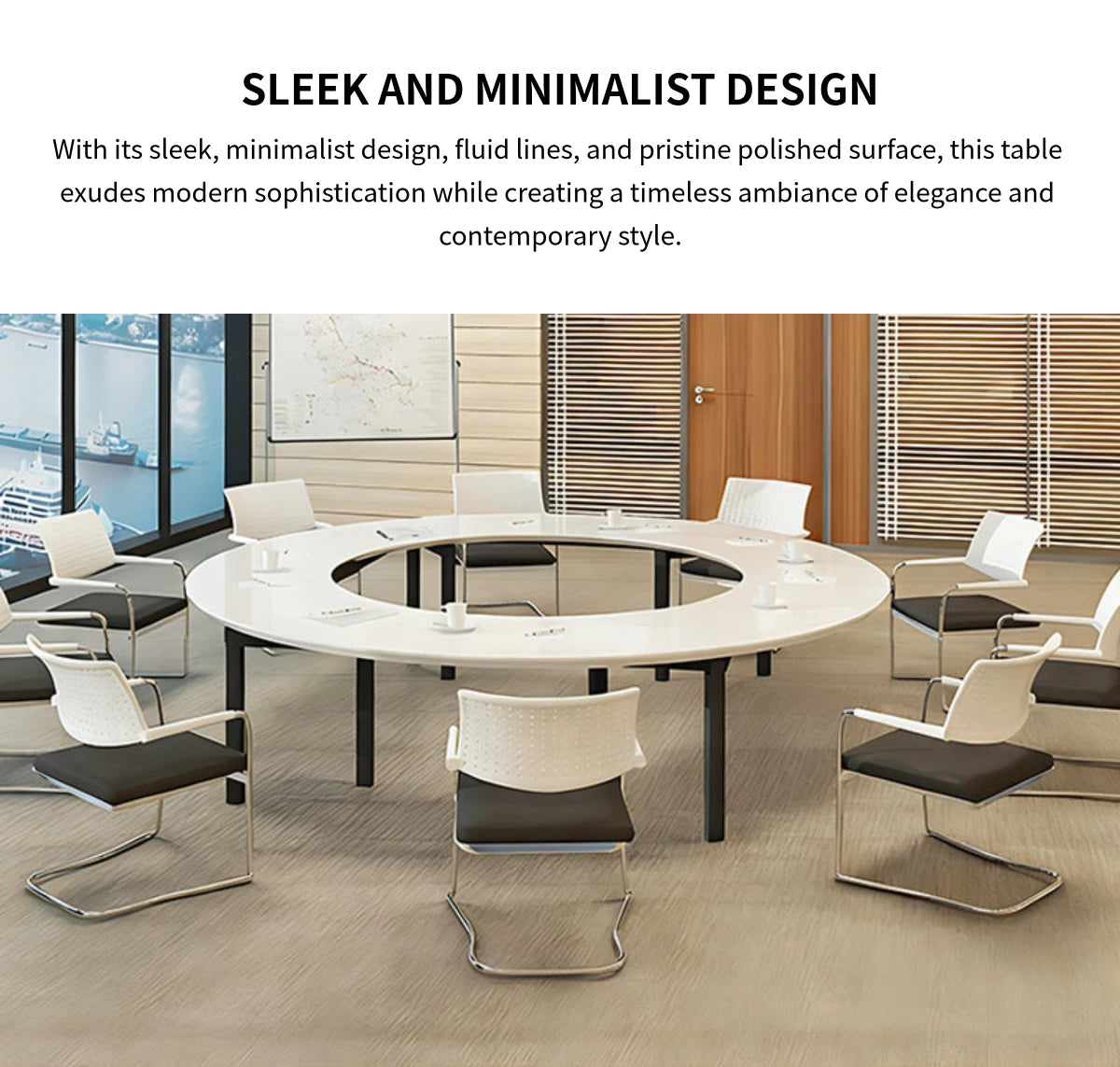 Oval Conference Table 47-94 in Wide (3.9-7.8 ft) for Meeting Room — Detail image 4