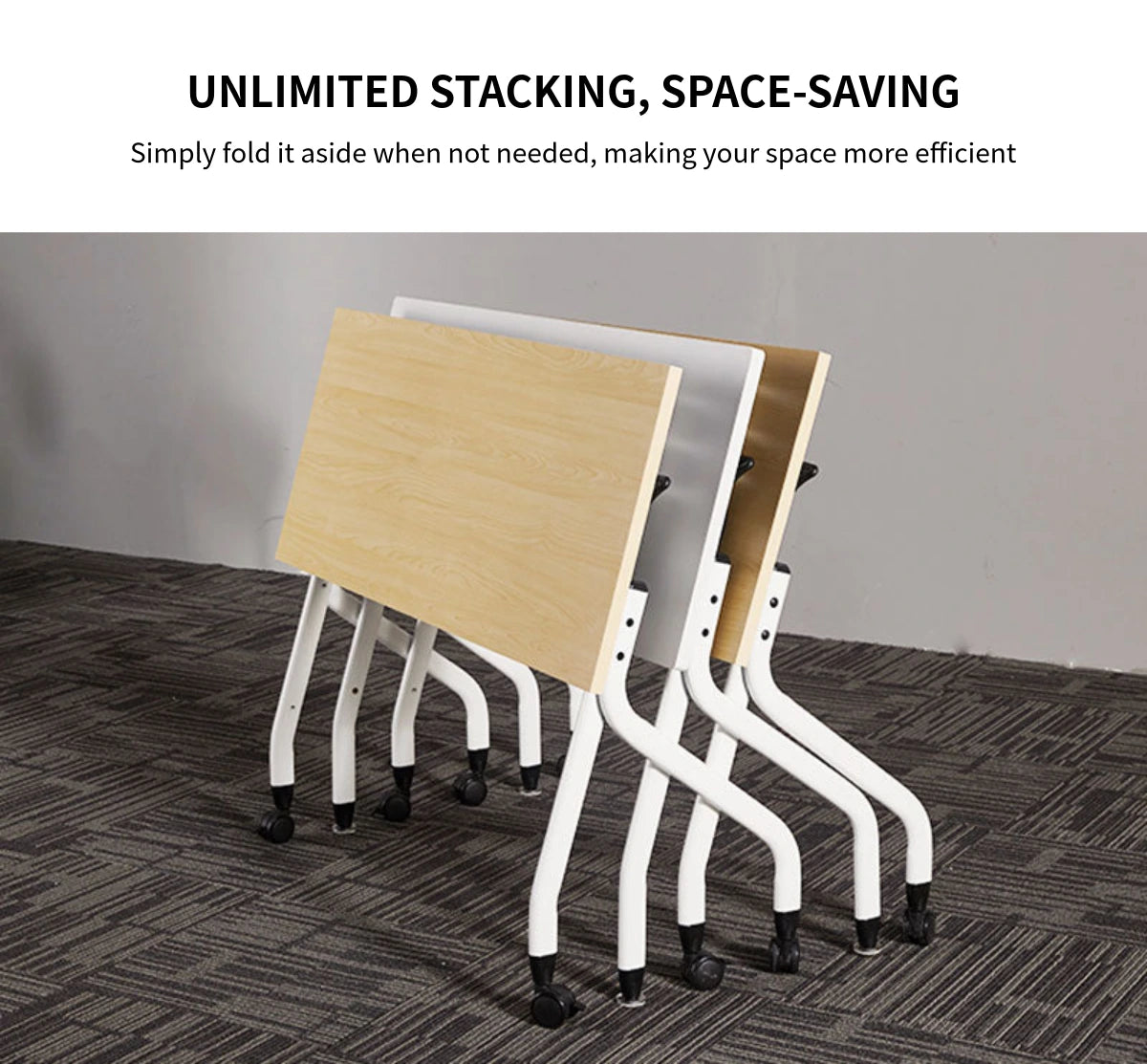 Modern Conference Table 47-71 in Wide (3.9-5.9 ft) with Portable for Meeting Room — Detail image 7