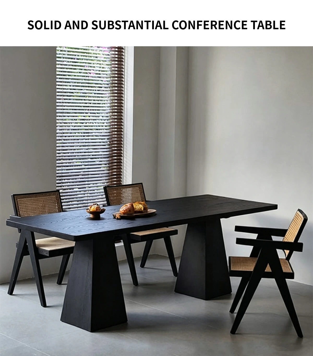 Customizable Luxury Durable Black Long Table — Detail image 1