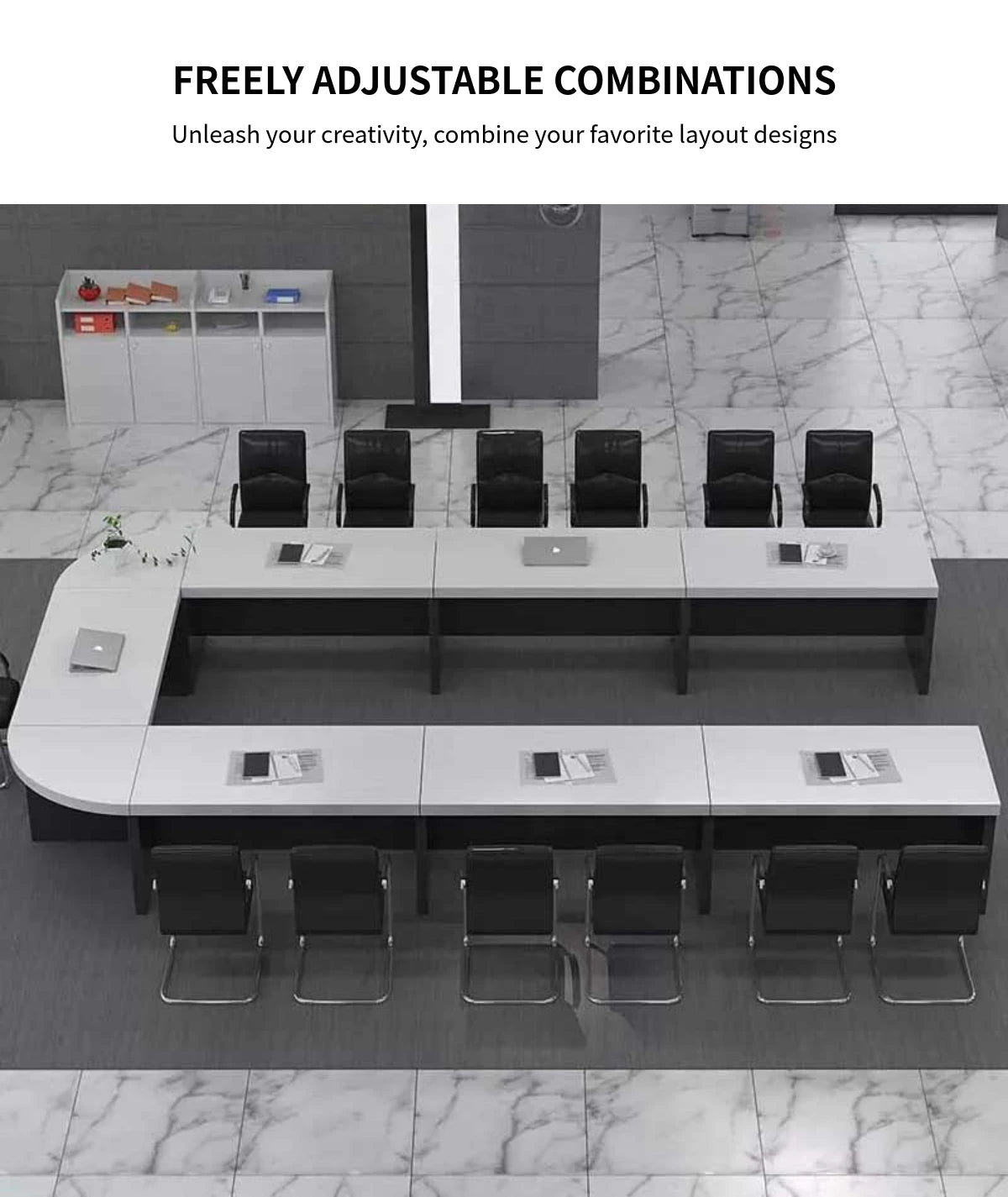 U-Shaped Conference Table 94-276 in Wide (7.8-23 ft) for Meeting Room — Detail image 3