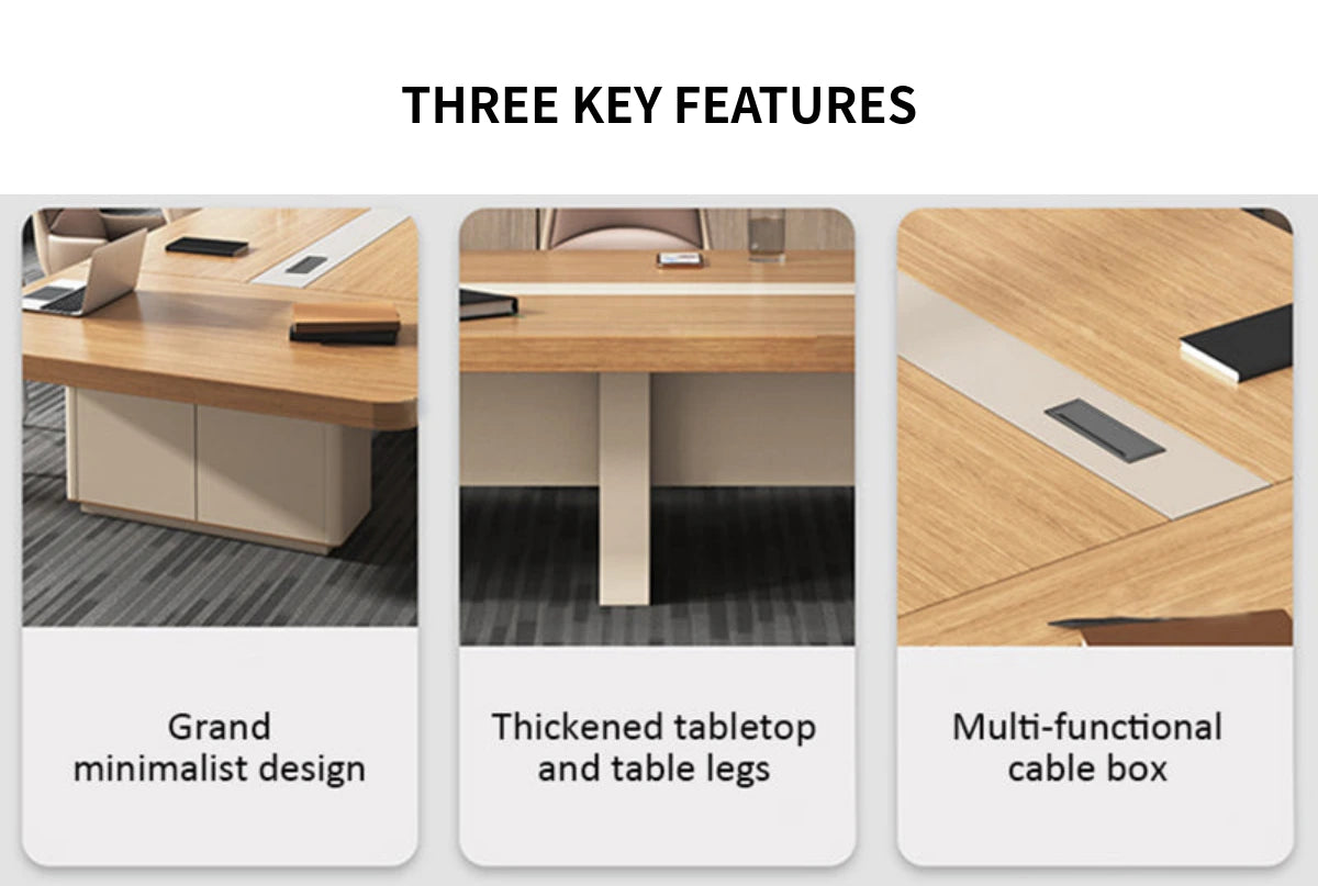 Rectangular Conference Table with Side Storage, Cable Management & Dual-Tone — Detail image 2
