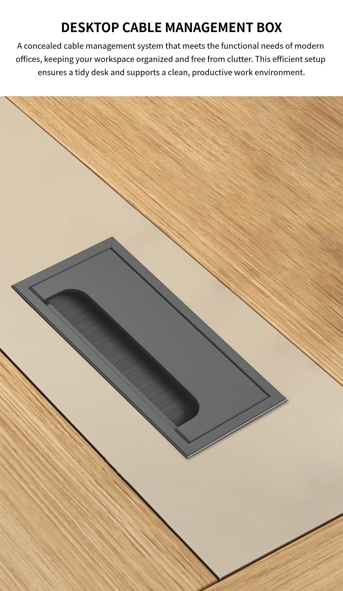 Rectangular Conference Table with Side Storage, Cable Management & Dual-Tone — Detail image 6