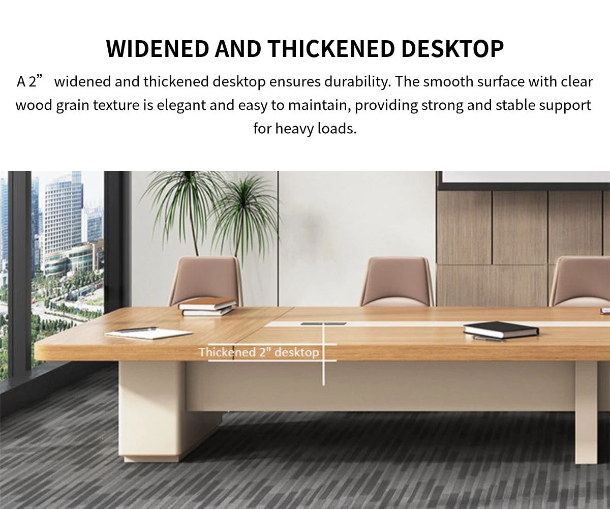 Rectangular Conference Table with Side Storage, Cable Management & Dual-Tone — Detail image 8