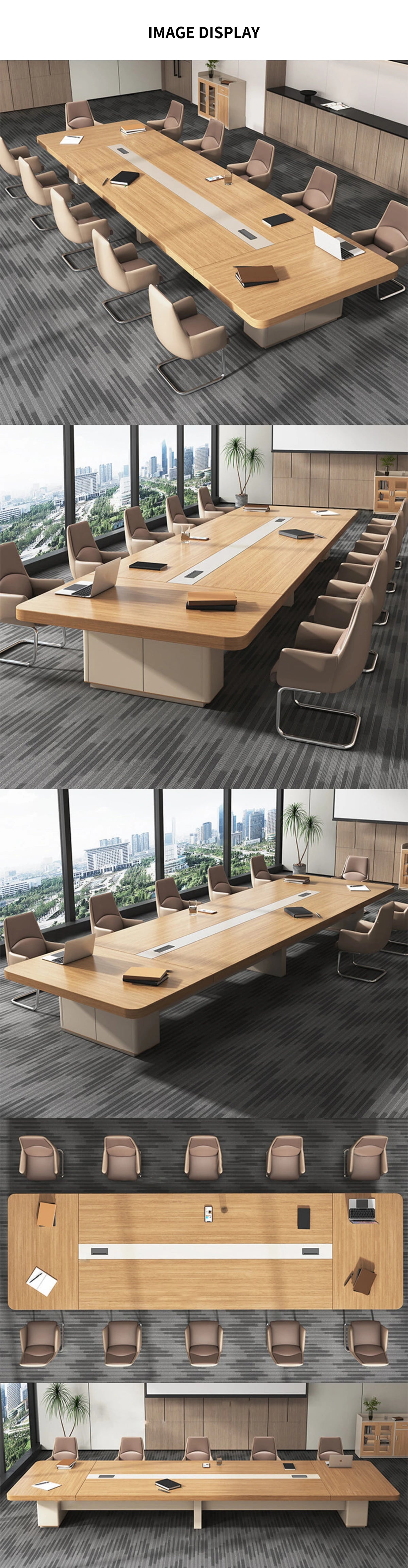 Rectangular Conference Table with Side Storage, Cable Management & Dual-Tone — Detail image 10
