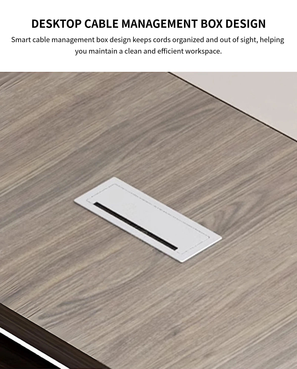 L-Shaped Executive Desk with Cable Management, Lockable & Lumbar Support for Home Office — Detail image 4