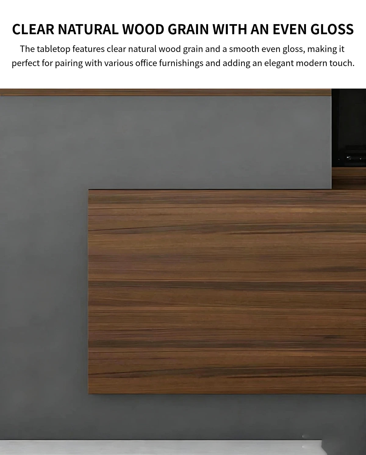 L-Shaped Reception Desk with Dual-Tone, Keyboard Tray & Lockable for Hotel Lobby — Detail image 5
