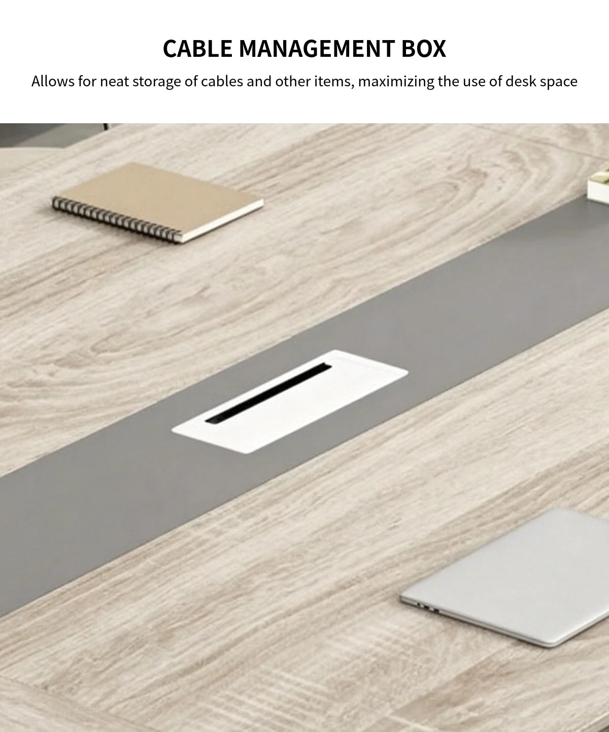 Rectangular Reception Desk 23-236 in Wide with Cable Management for Office Lobby — Detail image 4