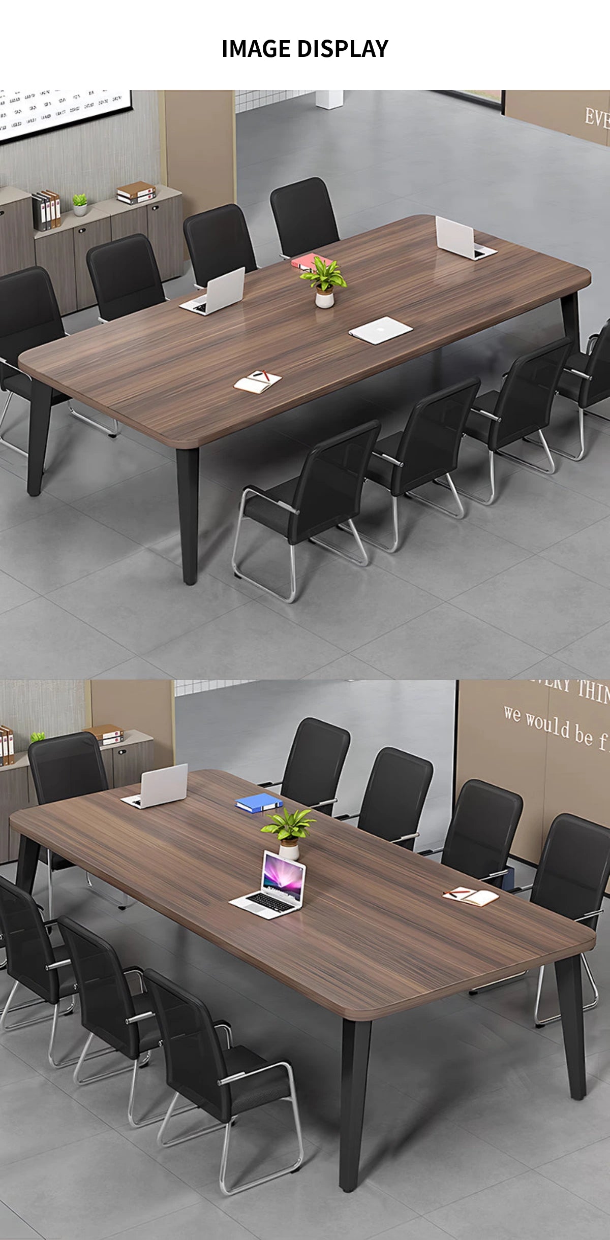 Curved Conference Table 63-189 in Wide (5.2-15.8 ft) for Meeting Room — Detail image 6