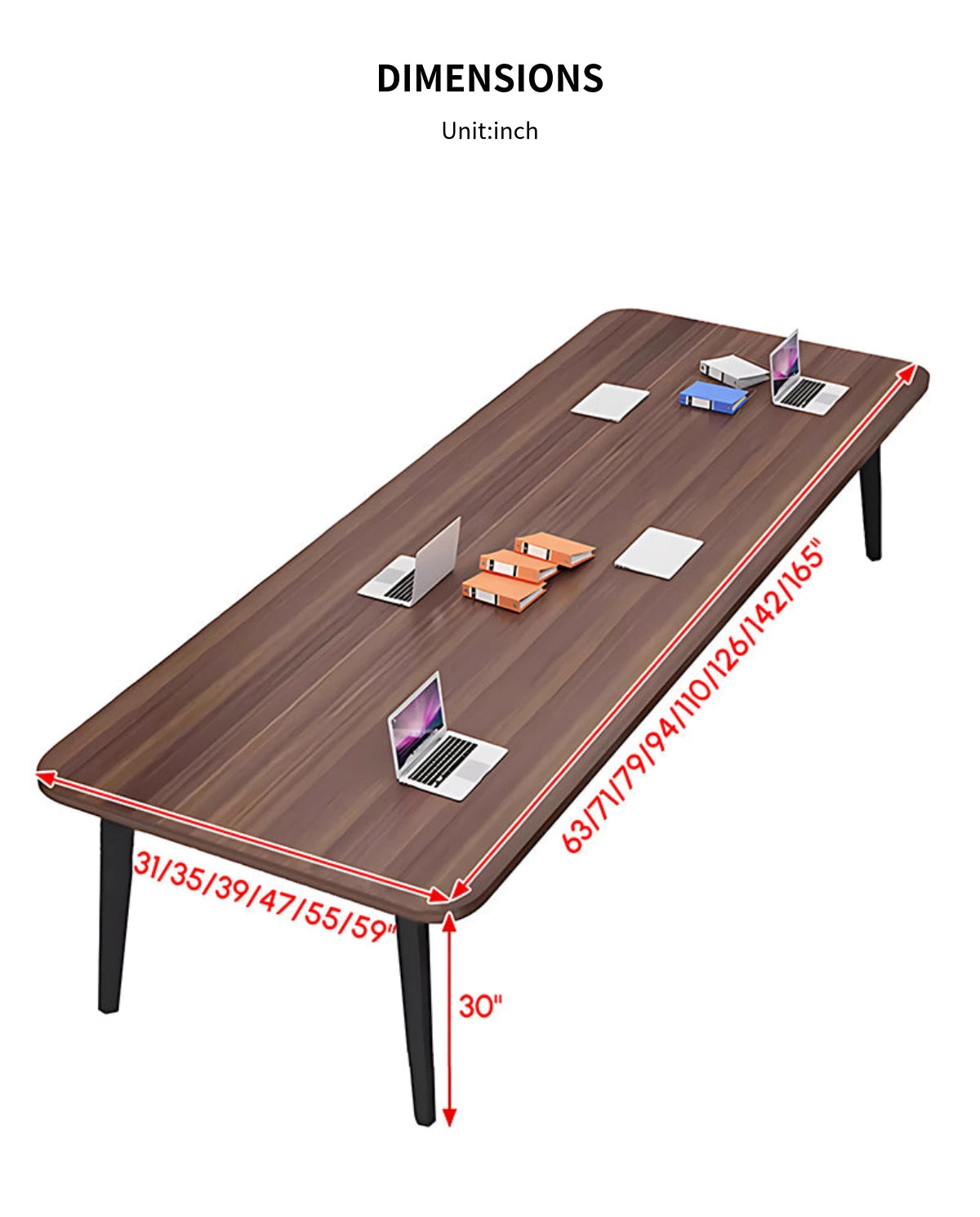 Curved Conference Table 63-189 in Wide (5.2-15.8 ft) for Meeting Room — Detail image 8