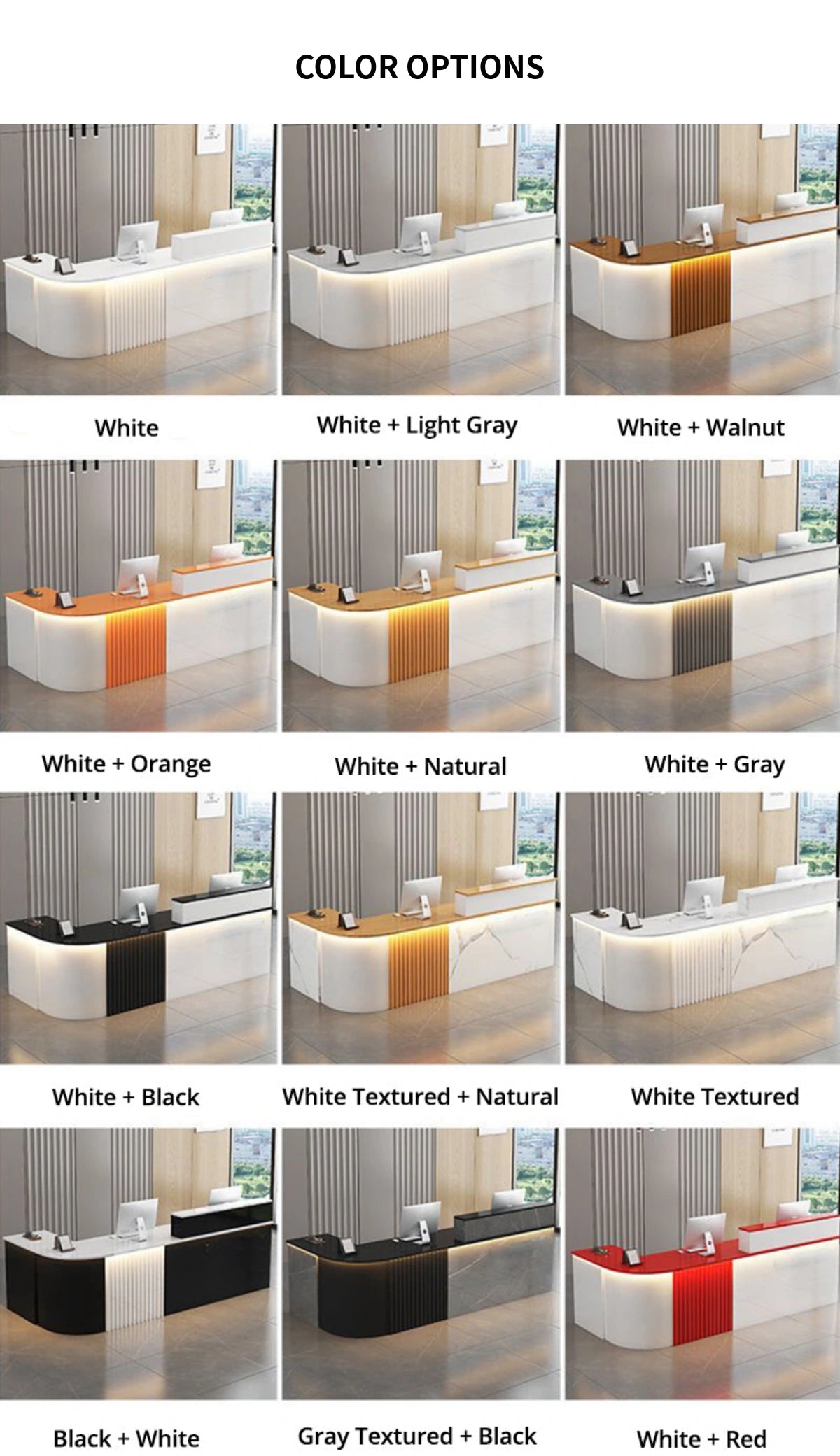 L-Shaped Reception Desk 47-150 in Wide with Keyboard Tray, Lockable & Transaction Counter — Detail image 15