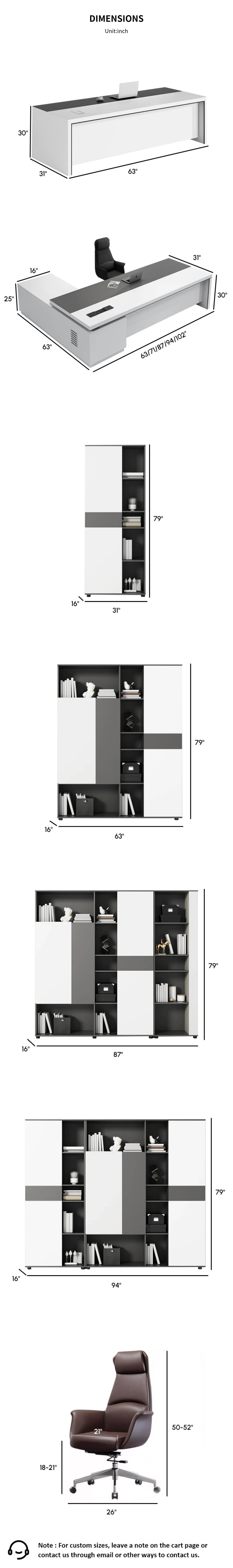 Modern Executive Desk with Cable Management, Side Storage & Lockable for Home Office — Detail image 10