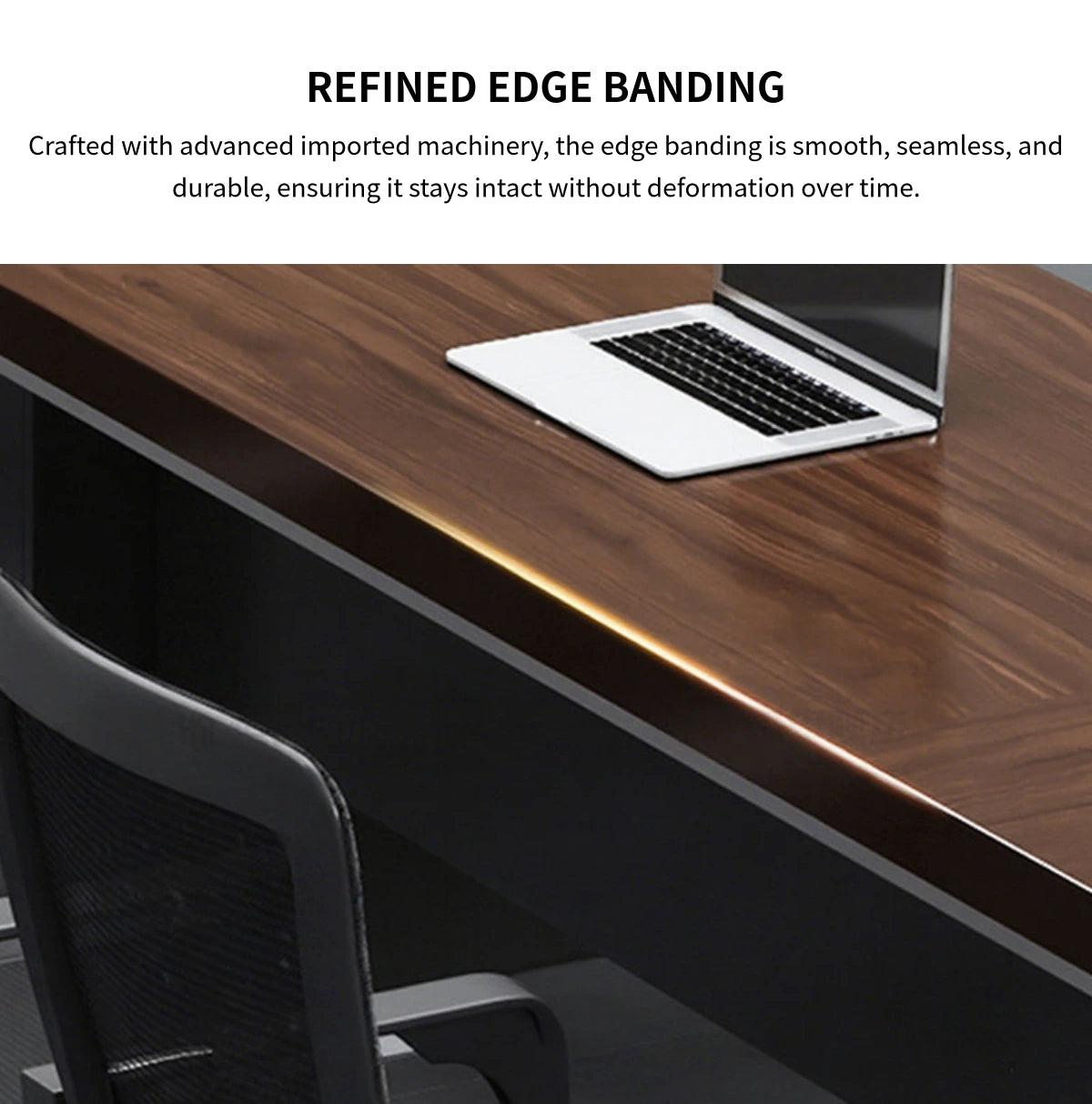 Rectangular Conference Table with Cable Management, Lumbar Support & Fluted Front — Detail image 11