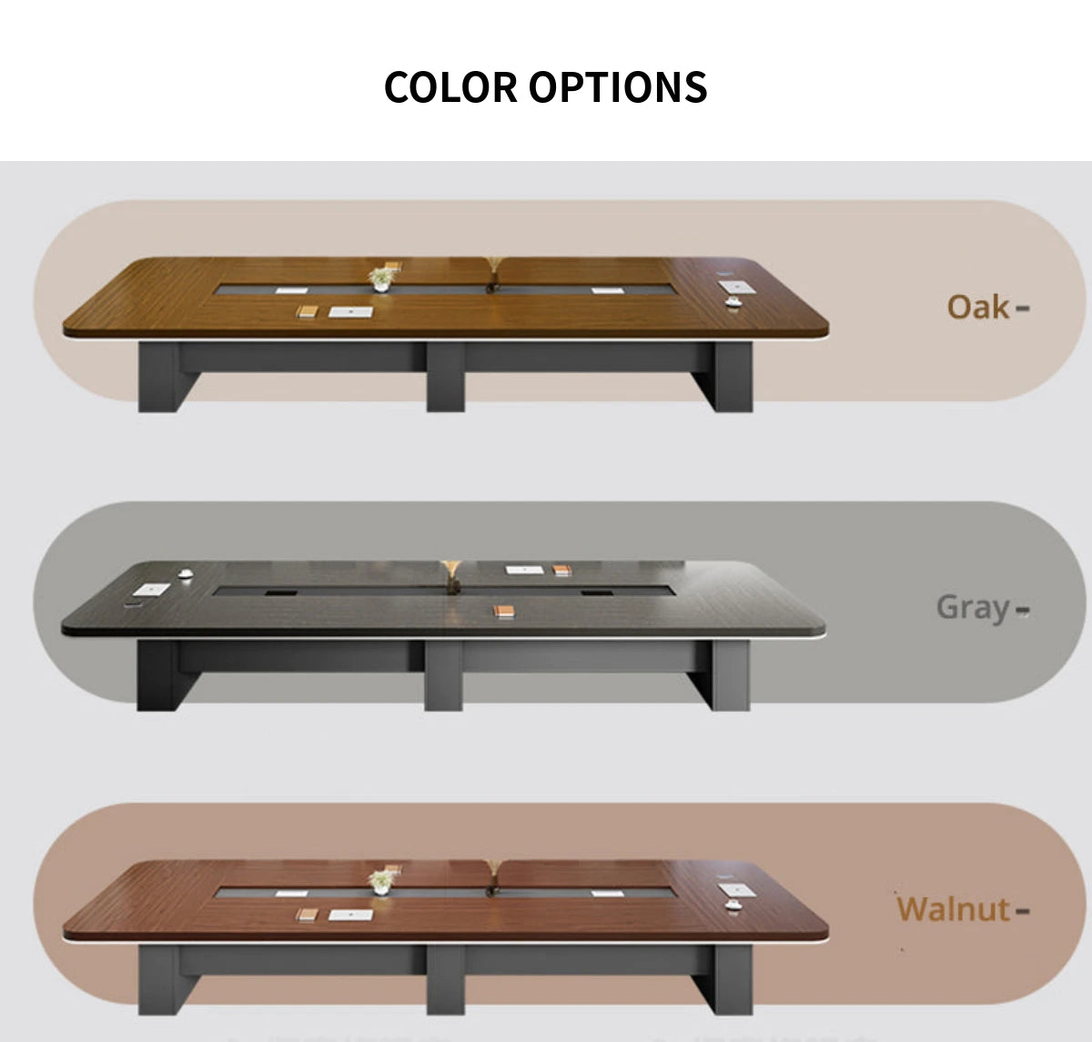 Rectangular Conference Table with Cable Management, Lumbar Support & Fluted Front — Detail image 16