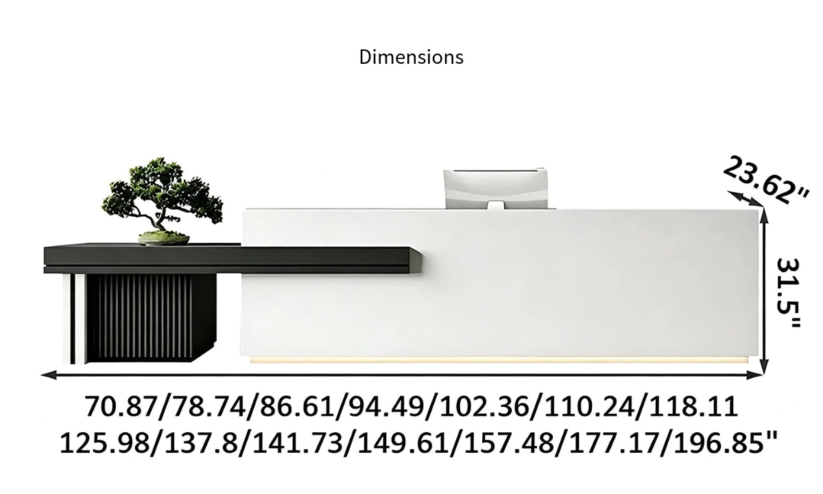 Retail Reception Desk 71-157 in Wide with LED Lighting & Lumbar Support for Retail — Detail image 9