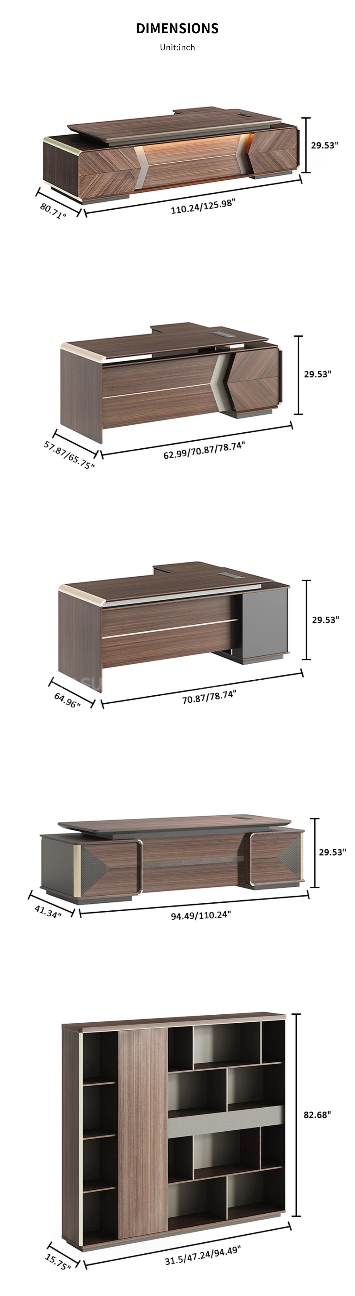 Modern Executive Desk with Lockable, File Drawers & Lumbar Support for Home Office — Detail image 9