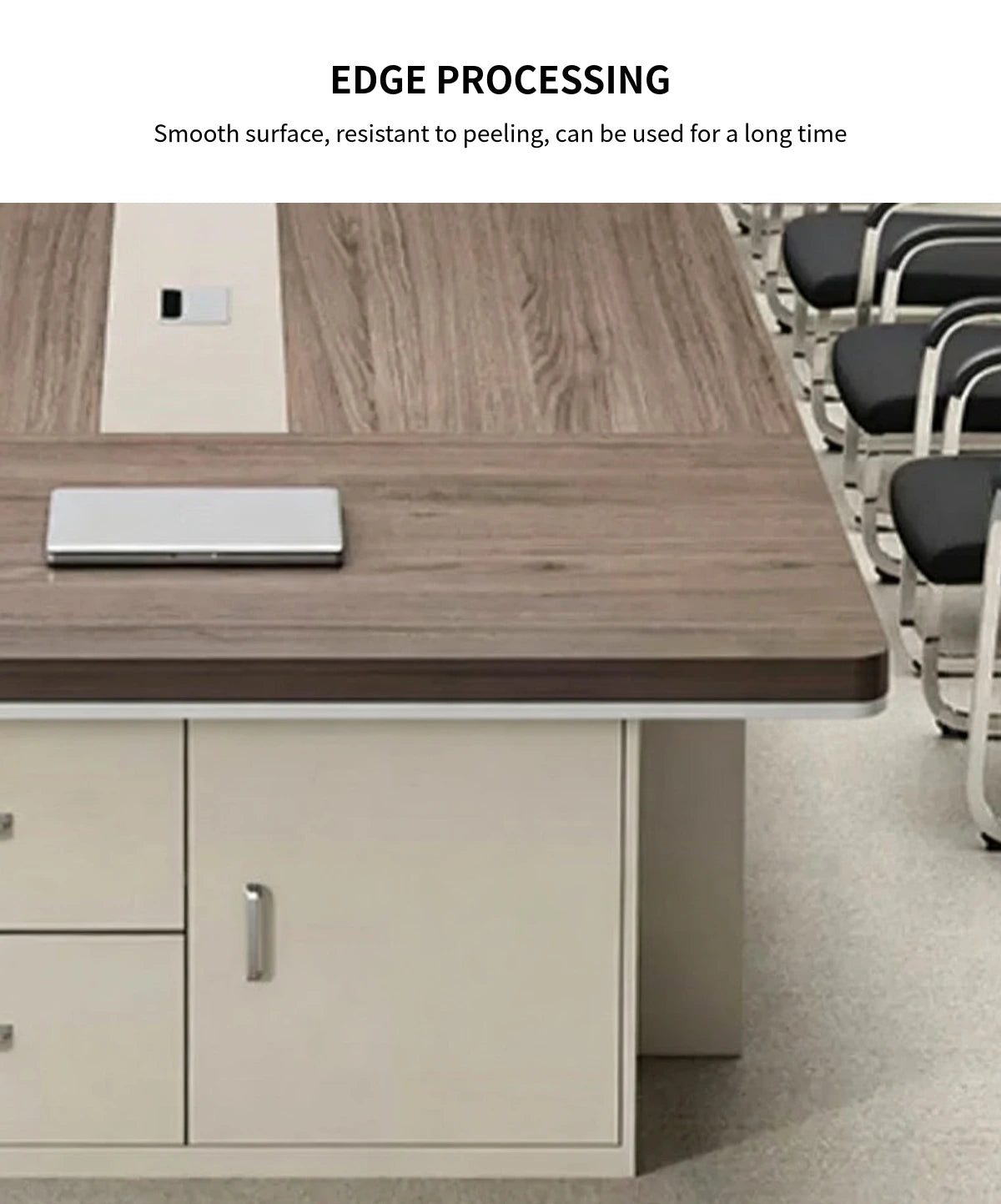 Curved Conference Table with Cable Management, Side Storage & Lumbar Support — Detail image 5