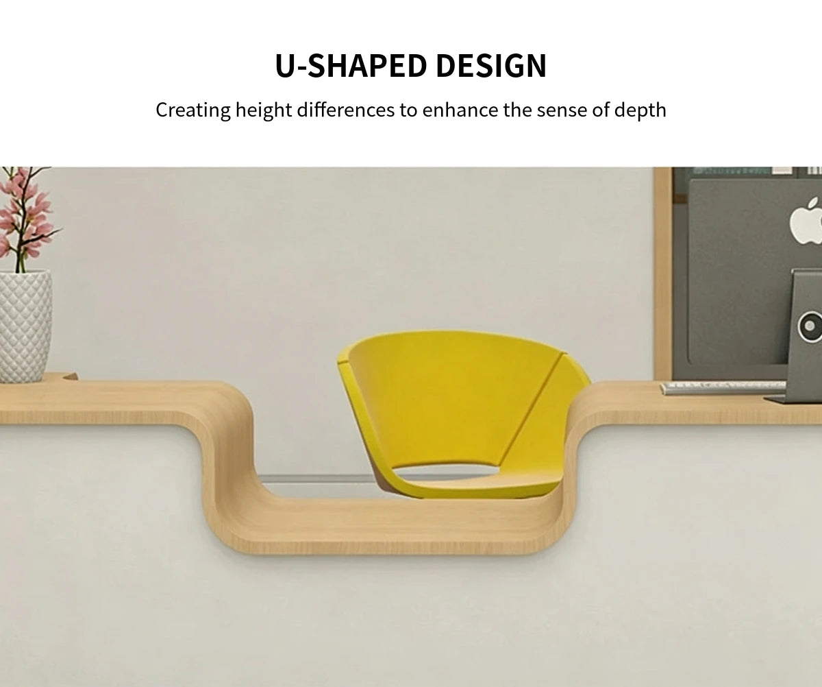 U-Shaped Reception Desk 63-236 in Wide with File Drawers & Lumbar Support for Office Lobby — Detail image 7