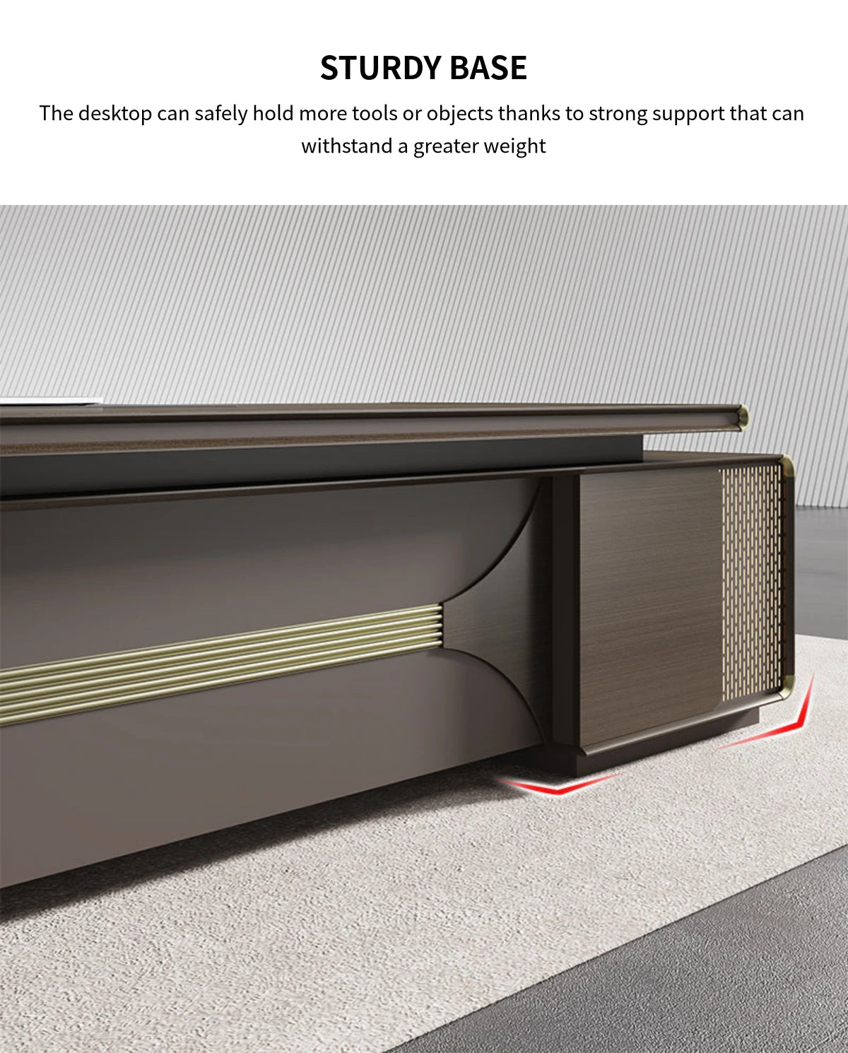 Modern Executive Desk with Cable Management & Lumbar Support for Home Office — Detail image 6