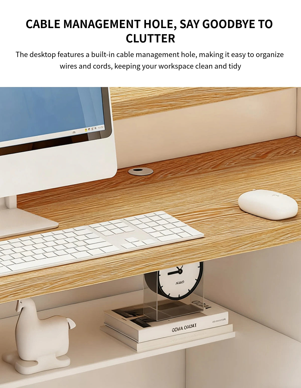 Curved Reception Desk 31-94 in Wide with Cable Management, Lockable & File Drawers — Detail image 5