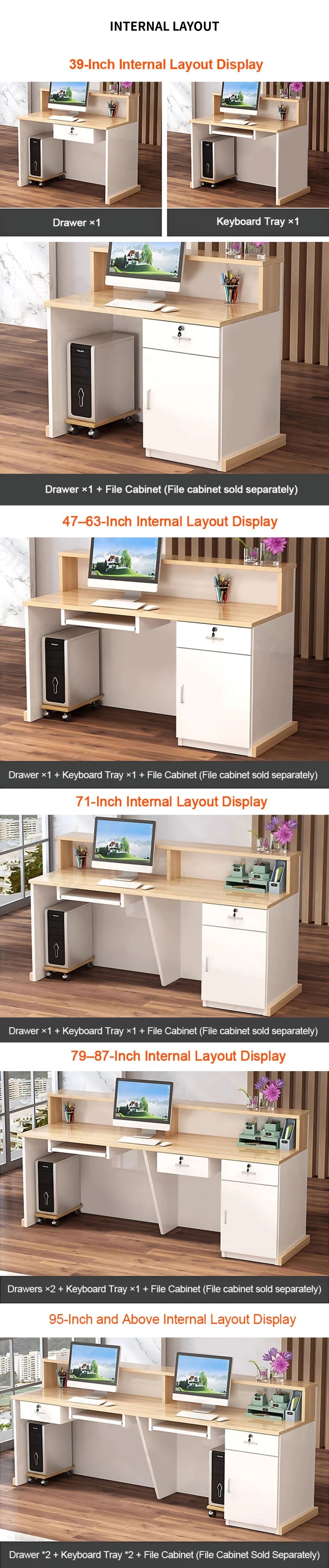 Retail Reception Desk 47-79 in Wide with Cable Management, LED Lighting & Keyboard Tray — Detail image 13