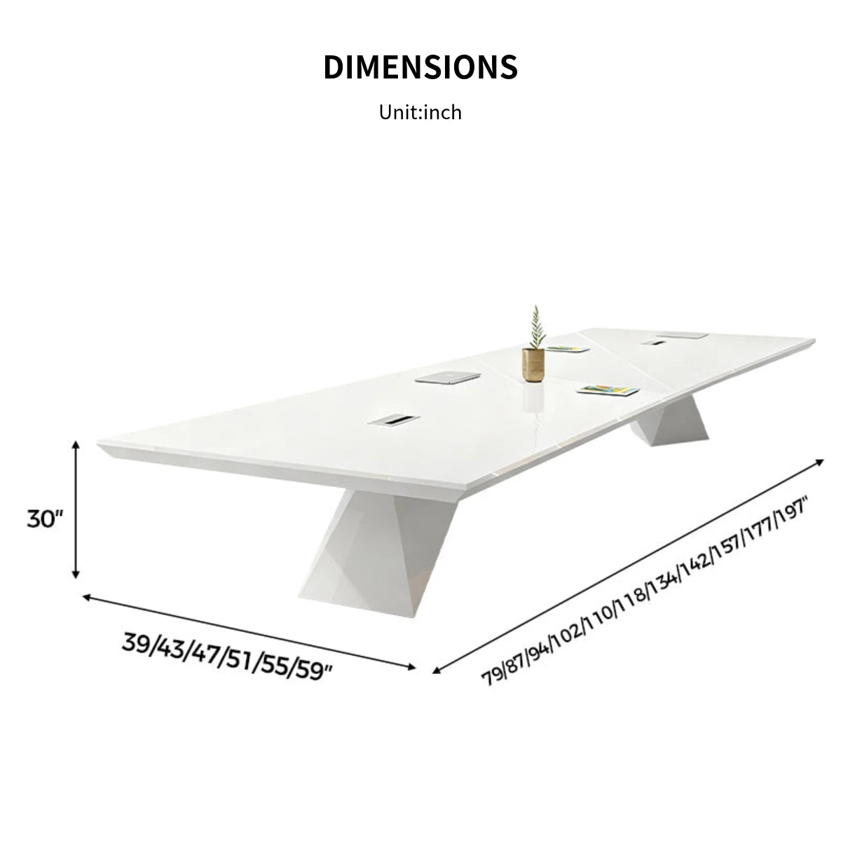 Rectangular Conference Table 79-197 in Wide (6.6-16.4 ft) for Meeting Room — Detail image 8