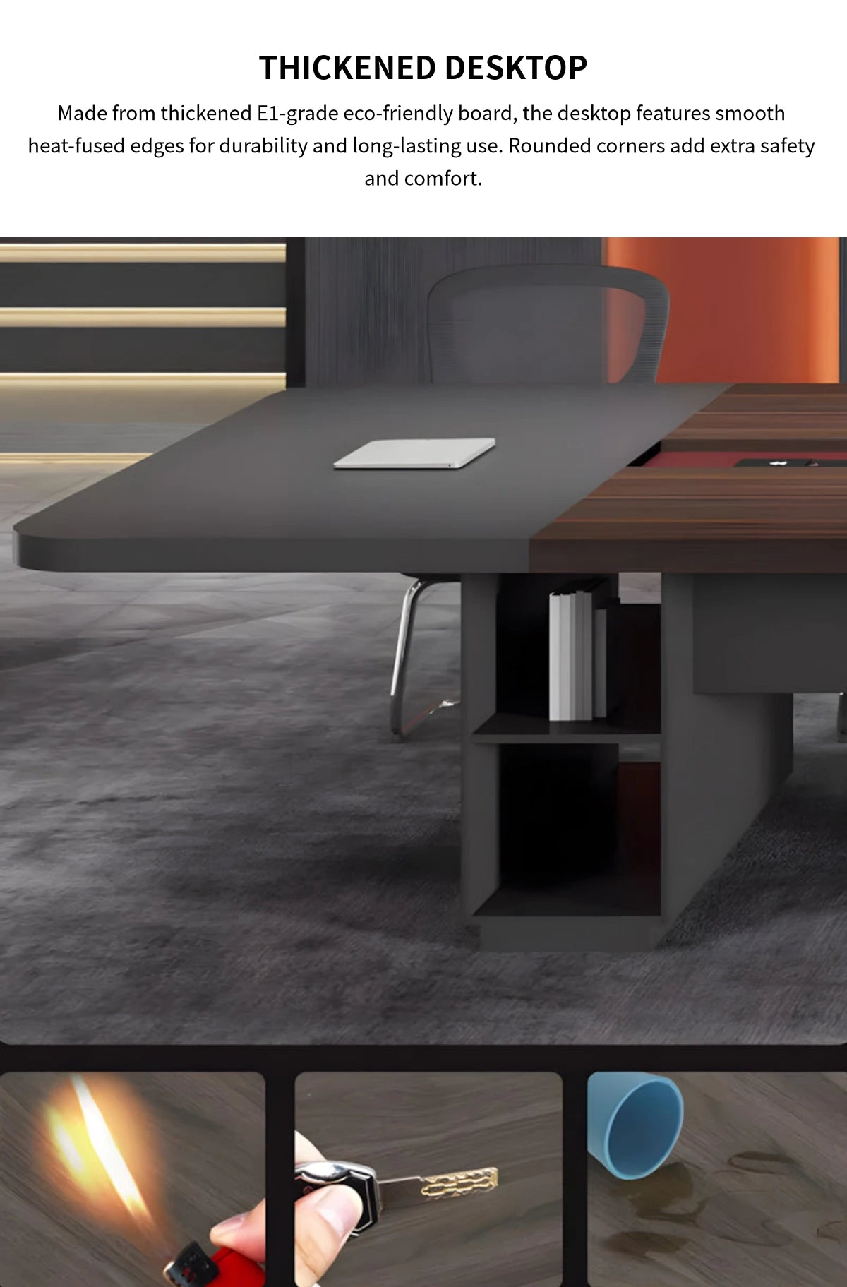 Rectangular Conference Table with Cable Management & Lumbar Support for Meeting Room — Detail image 5
