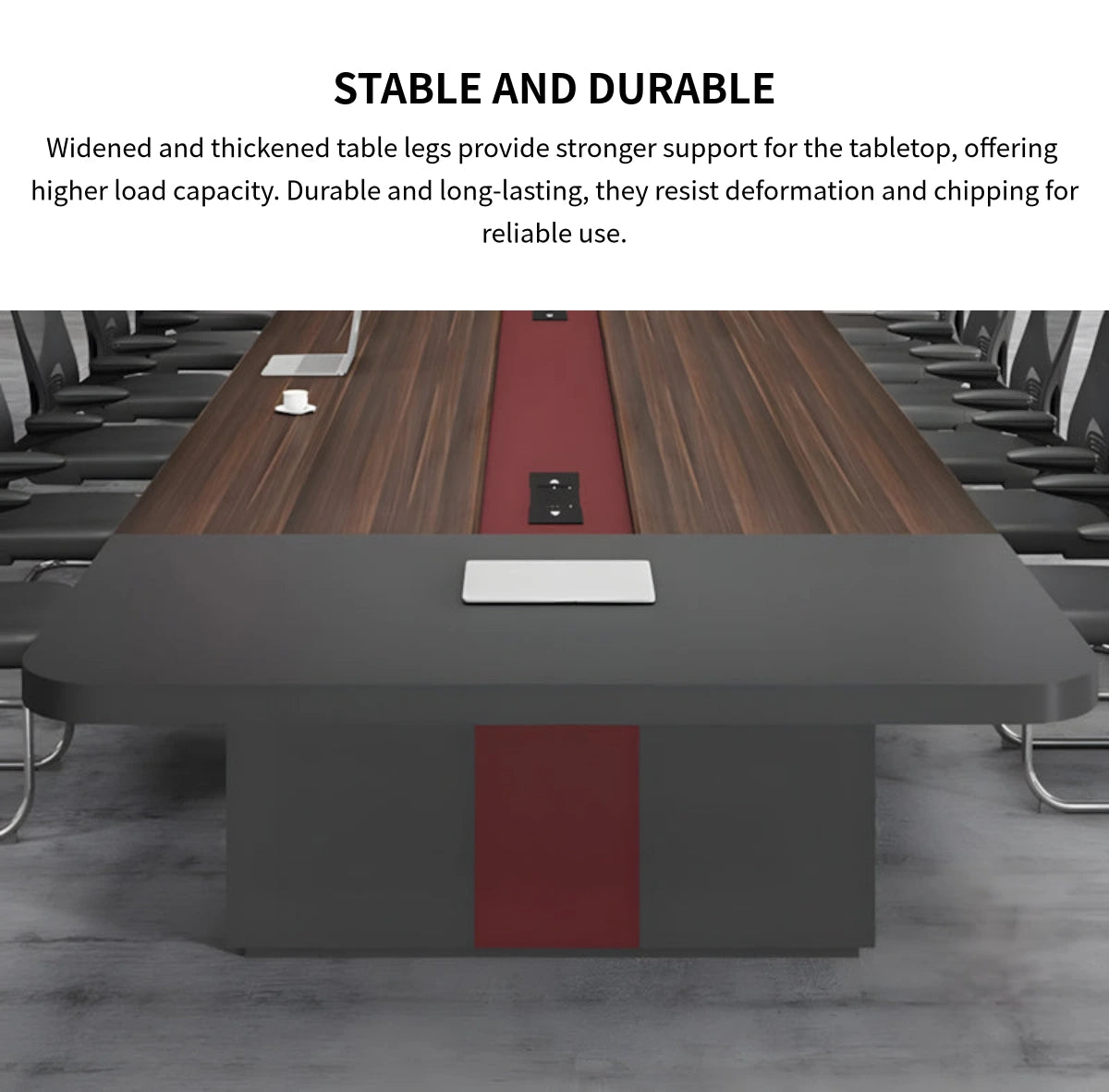 Rectangular Conference Table with Cable Management & Lumbar Support for Meeting Room — Detail image 6