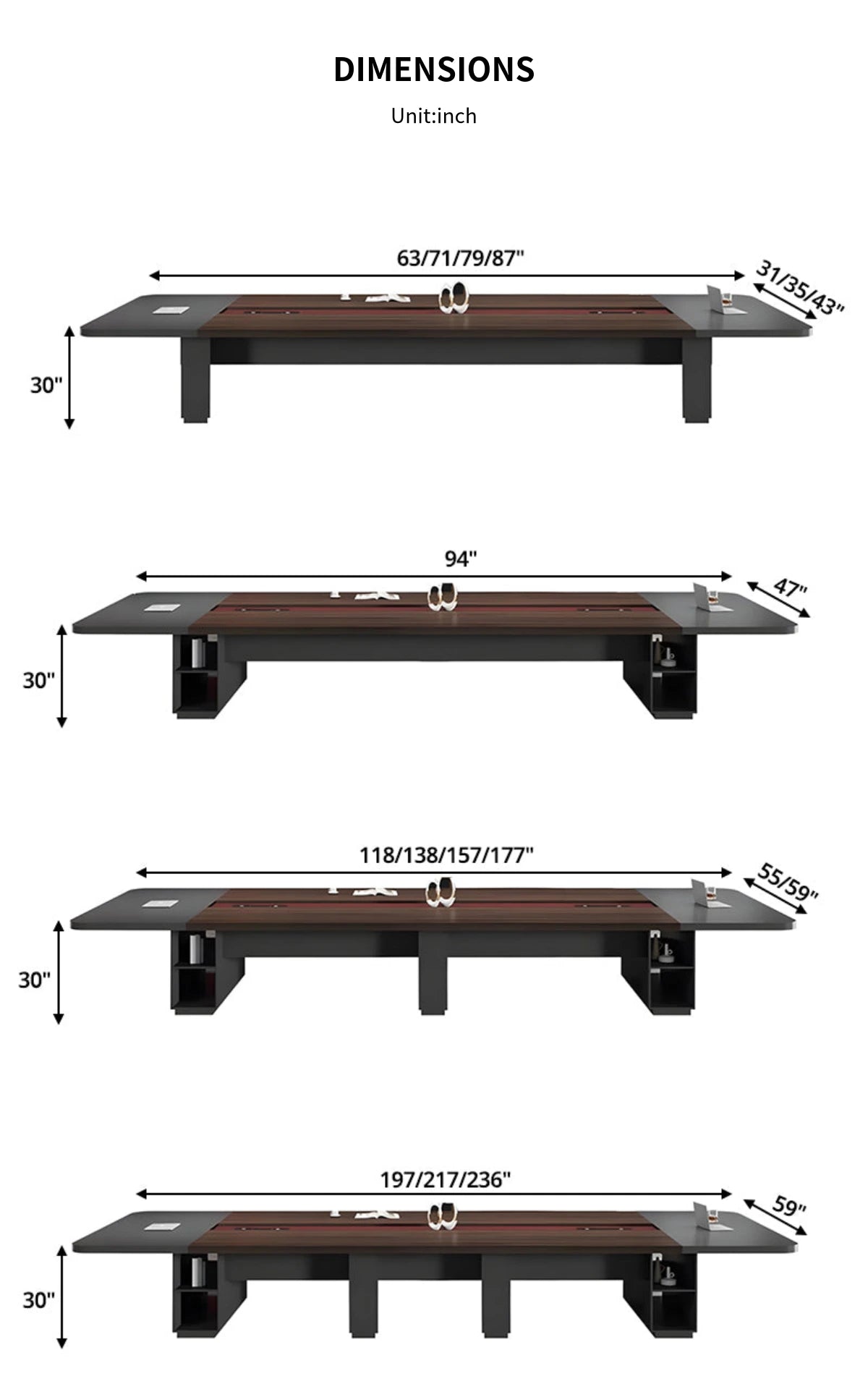 Rectangular Conference Table with Cable Management & Lumbar Support for Meeting Room — Detail image 8
