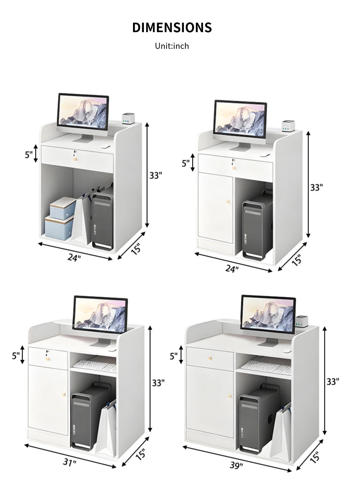 Round Reception Desk with Cable Management, Lockable & Lumbar Support for Office Lobby — Detail image 9