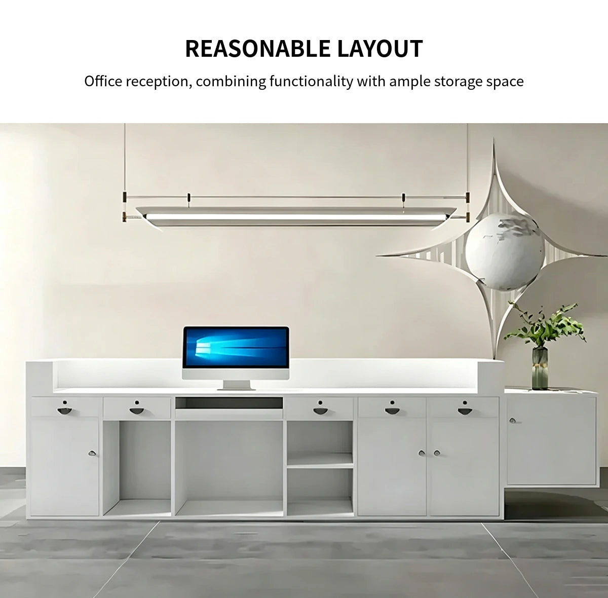 Modern Reception Desk 63-118 in Wide for Office Lobby — Detail image 4