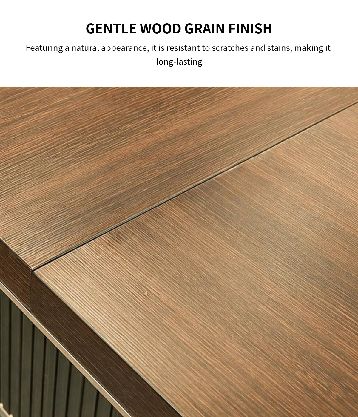 Modern Executive Desk with Cable Management, Side Storage & Marble Top for Home Office — Detail image 4