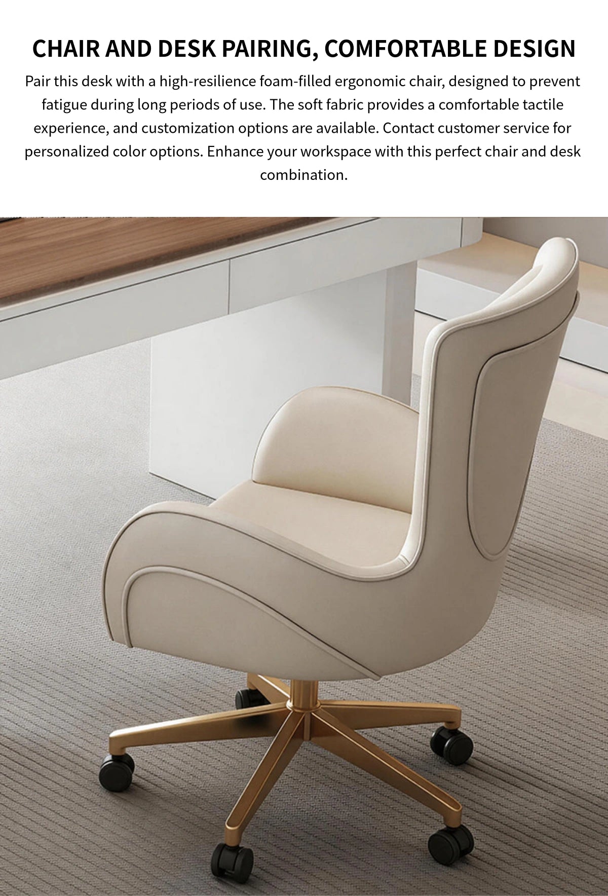 Luxurious Walnut Executive Desk with Ergonomic Design & Storage for Office & Home LBZ-2341 — Detail image 9