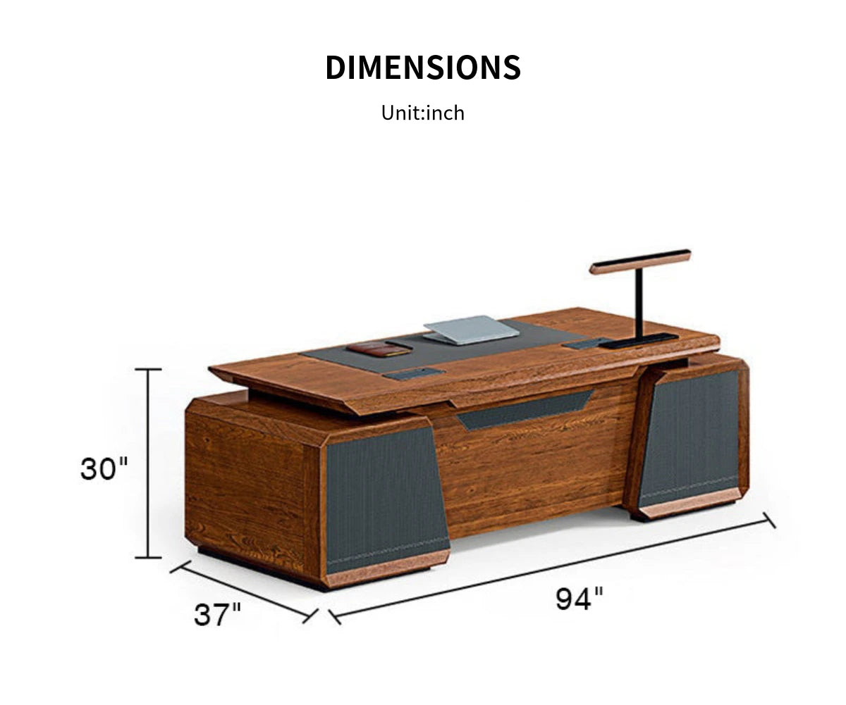 Modern Executive Desk 28-142 in Wide with Walnut for Home Office — Detail image 7