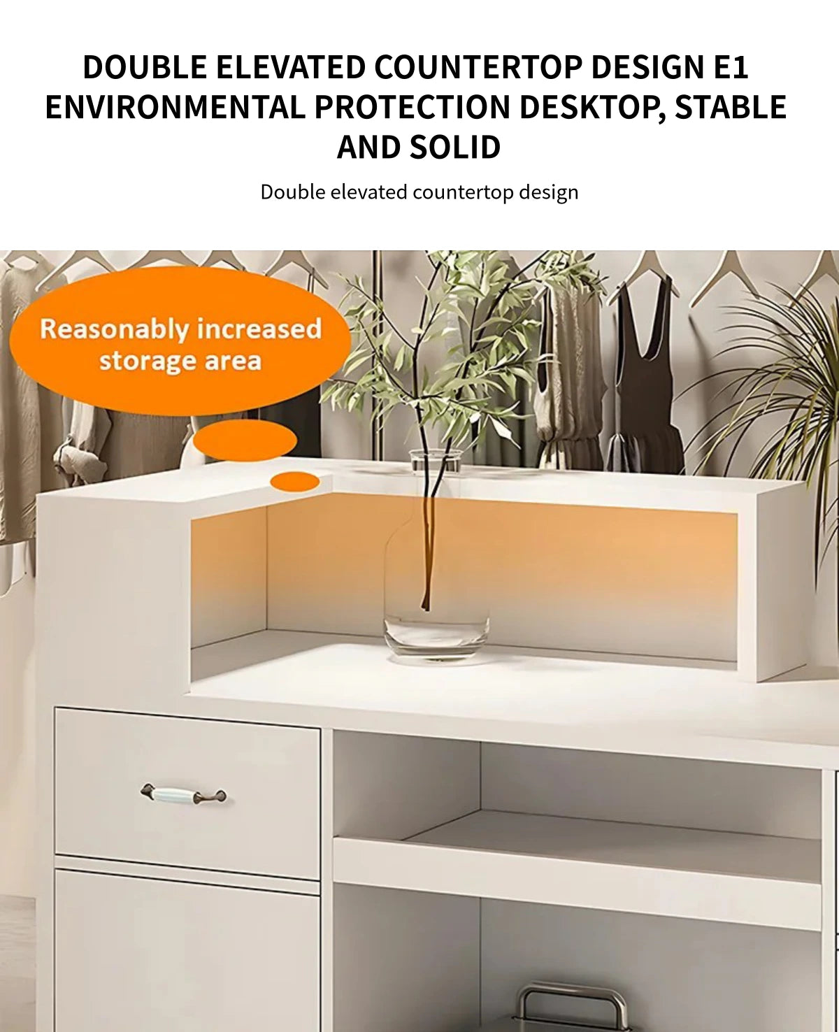 Customizable Luxury Durable Front Desk with LED Strip — Detail image 4