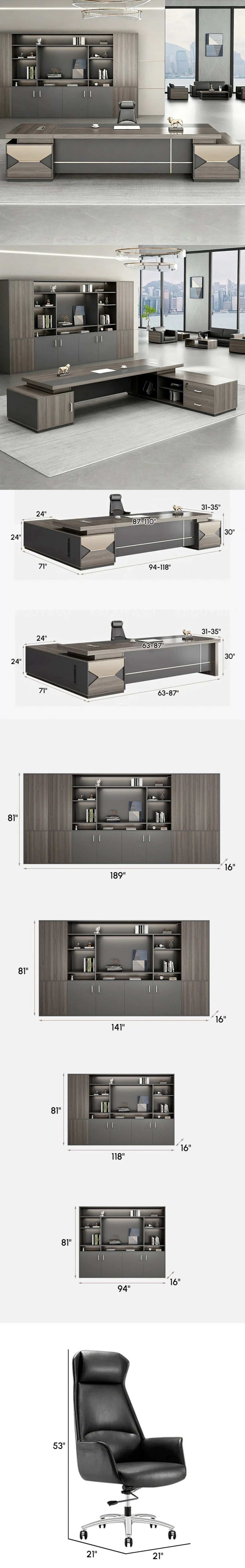 Modern Executive Desk with Side Storage & Lumbar Support for Home Office — Detail image 6