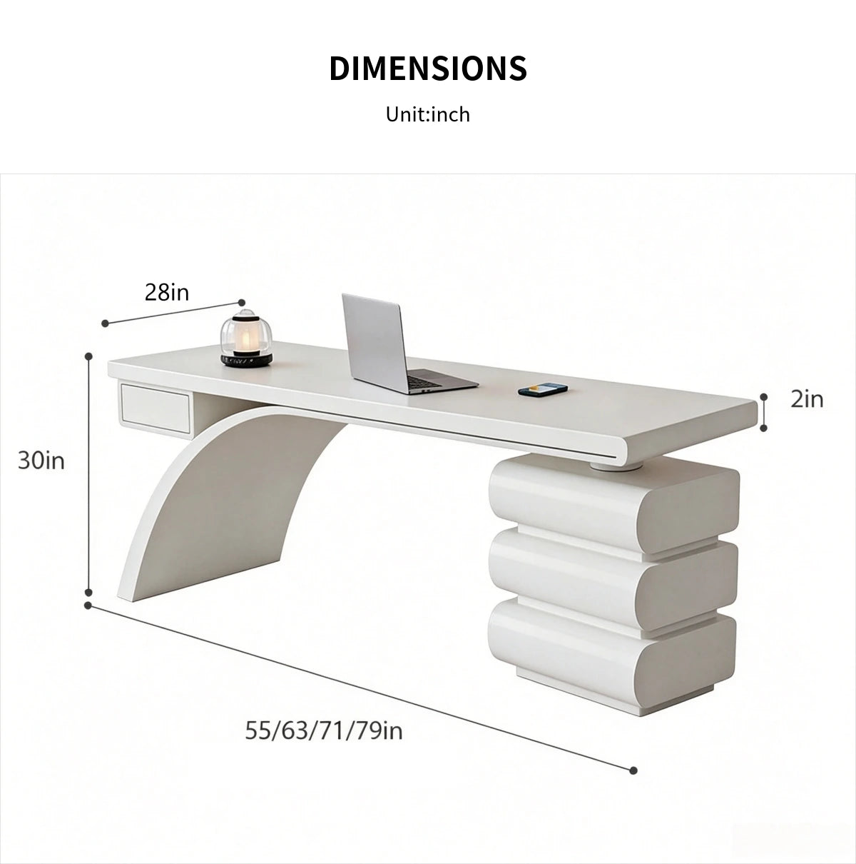 Chic Solid Wood Lacquer Executive Desk with Ergonomic Curved Edges & Ample Storage for Modern Home & Office LBZ-2342 — Detail image 10