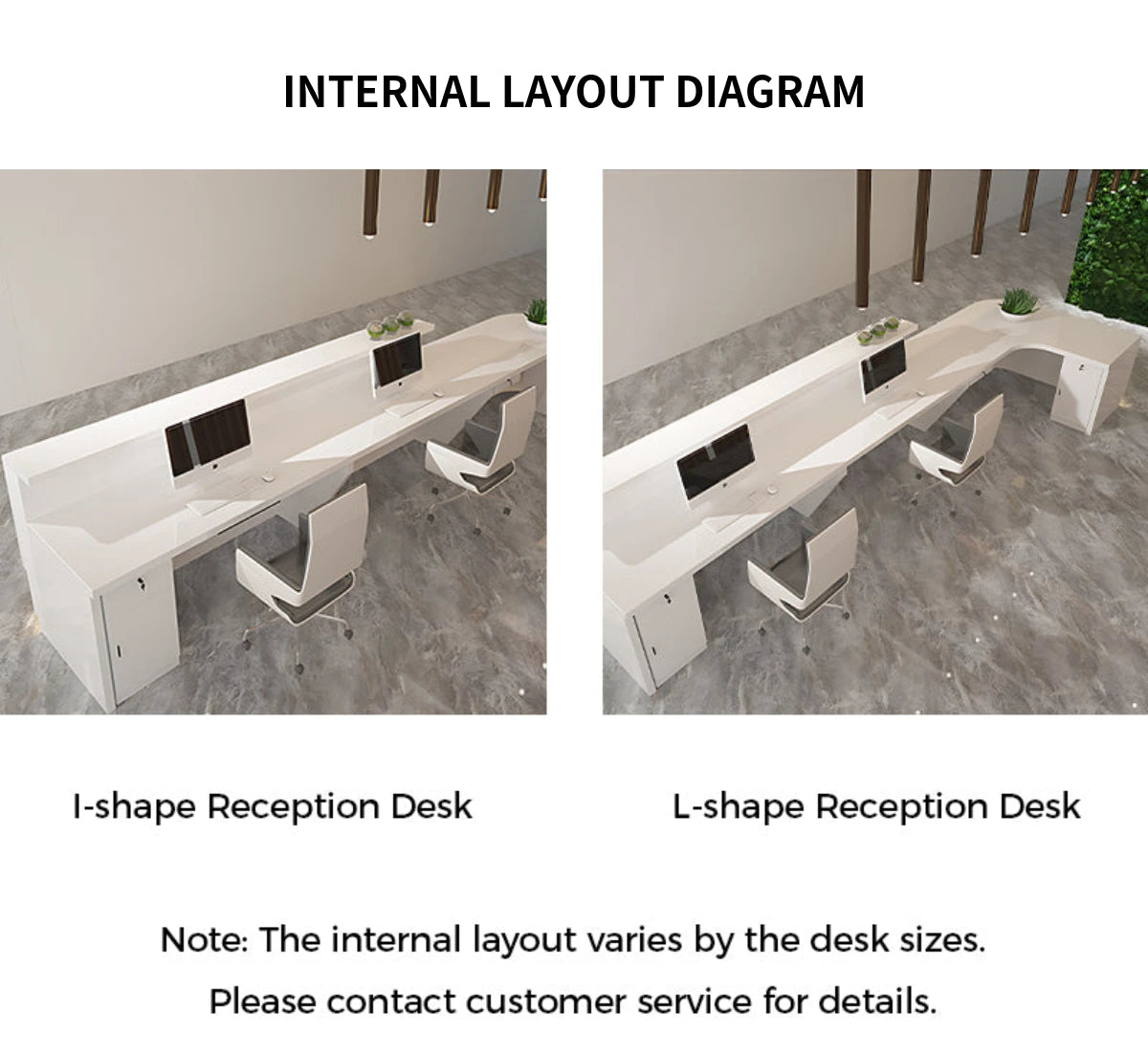 L-Shaped Reception Desk 39-236 in Wide with Dual-Tone, Keyboard Tray & File Drawers — Detail image 7