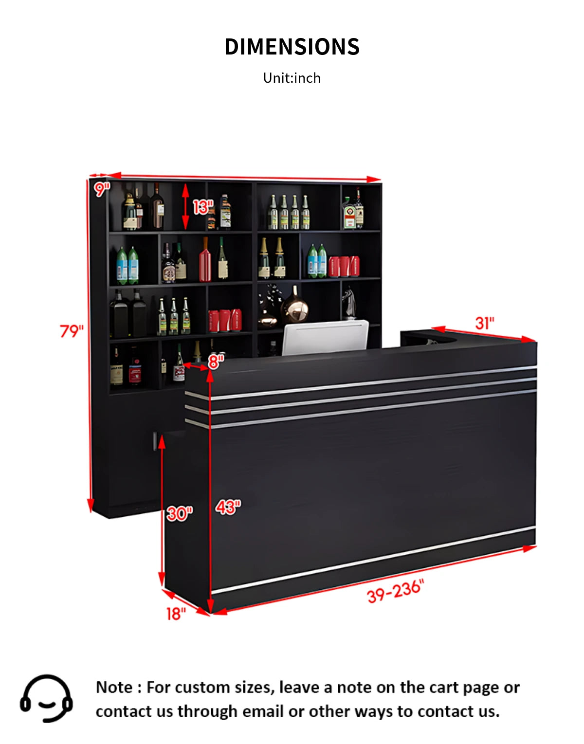 Retail Reception Desk 63-118 in Wide for Retail — Detail image 11