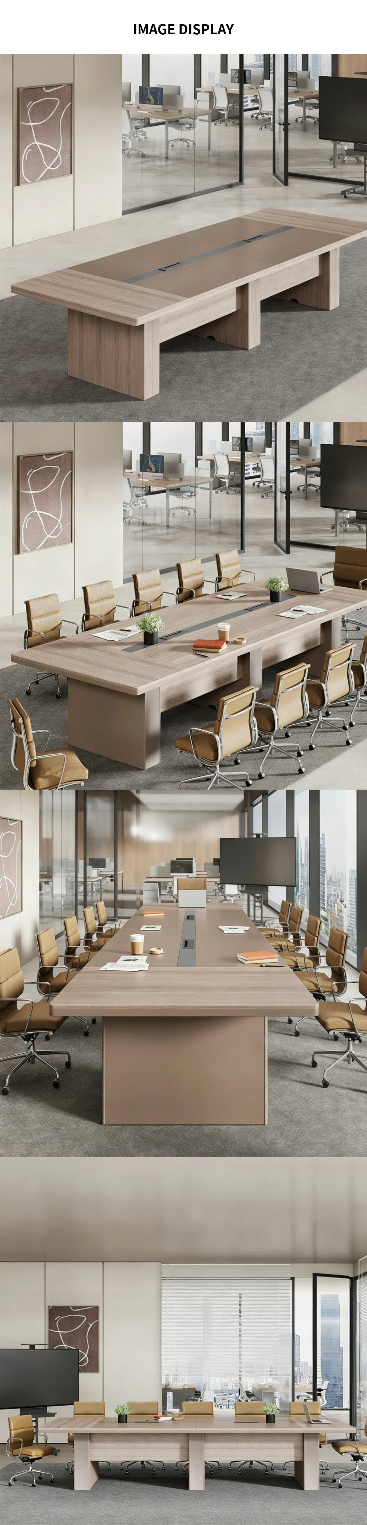Rectangular Conference Table 142 in Wide (11.8 ft) with Cable Management & Dual-Tone — Detail image 7